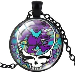 Purple Dancing Bear Pendant Necklace